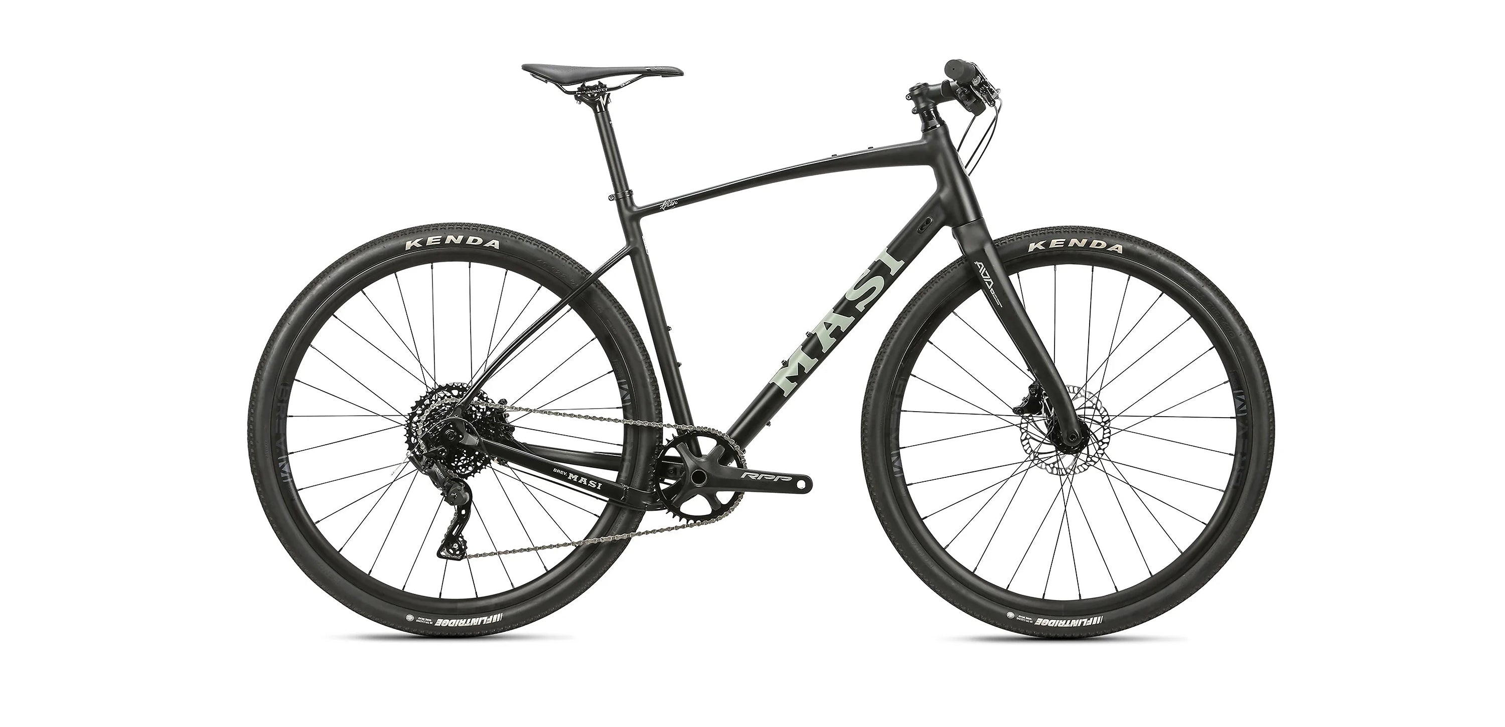 A sleek, black bicycle with thin tires and disc brakes. The frame has the word NASH printed on it. The bike is equipped with Kenda tires, flat handlebars, and a simple gear setup, ideal for road or city cycling.